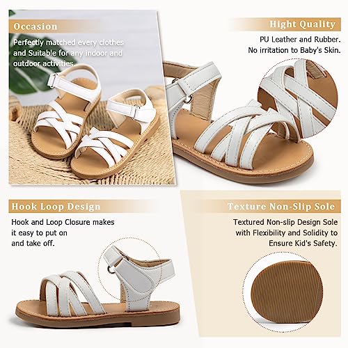 Boys Girls Sandals Open Toe Breathable Princess Non-Slip Flats Summer Beach Lightweight Rubber Sole Sandals (Toddler/Little Kid)3