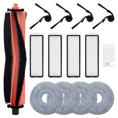 Juego de accesorios para aspiradoras Xiaomi S40 Pro / H50 / H50 Pro, accesorios de repuesto, 1 cepillo principal, 4 cepillos laterales, 4 toallitas almohadillas, 4 filtros, 1 cepillo de limpieza