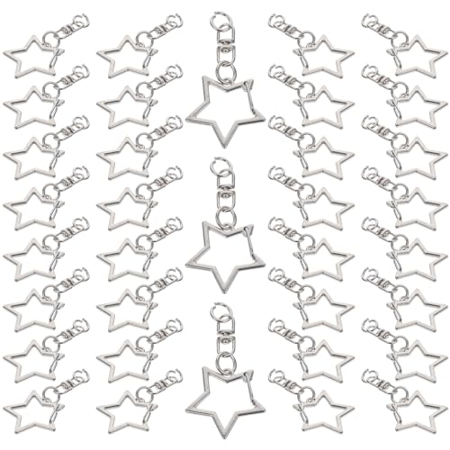 DOITOOL 60Pcs Metal Star Shaped Keychain Clips Swivel Lobster Clasp Snap Hooks for DIY Crafts Keychains Lanyards and Pet Collars Versatile Hanging Buckles for Home Office