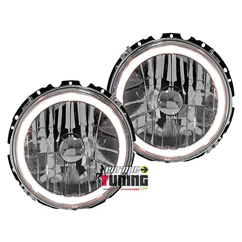 Phares Angel Eyes LED pour Golf 1 et W460 design chrome Europetuning