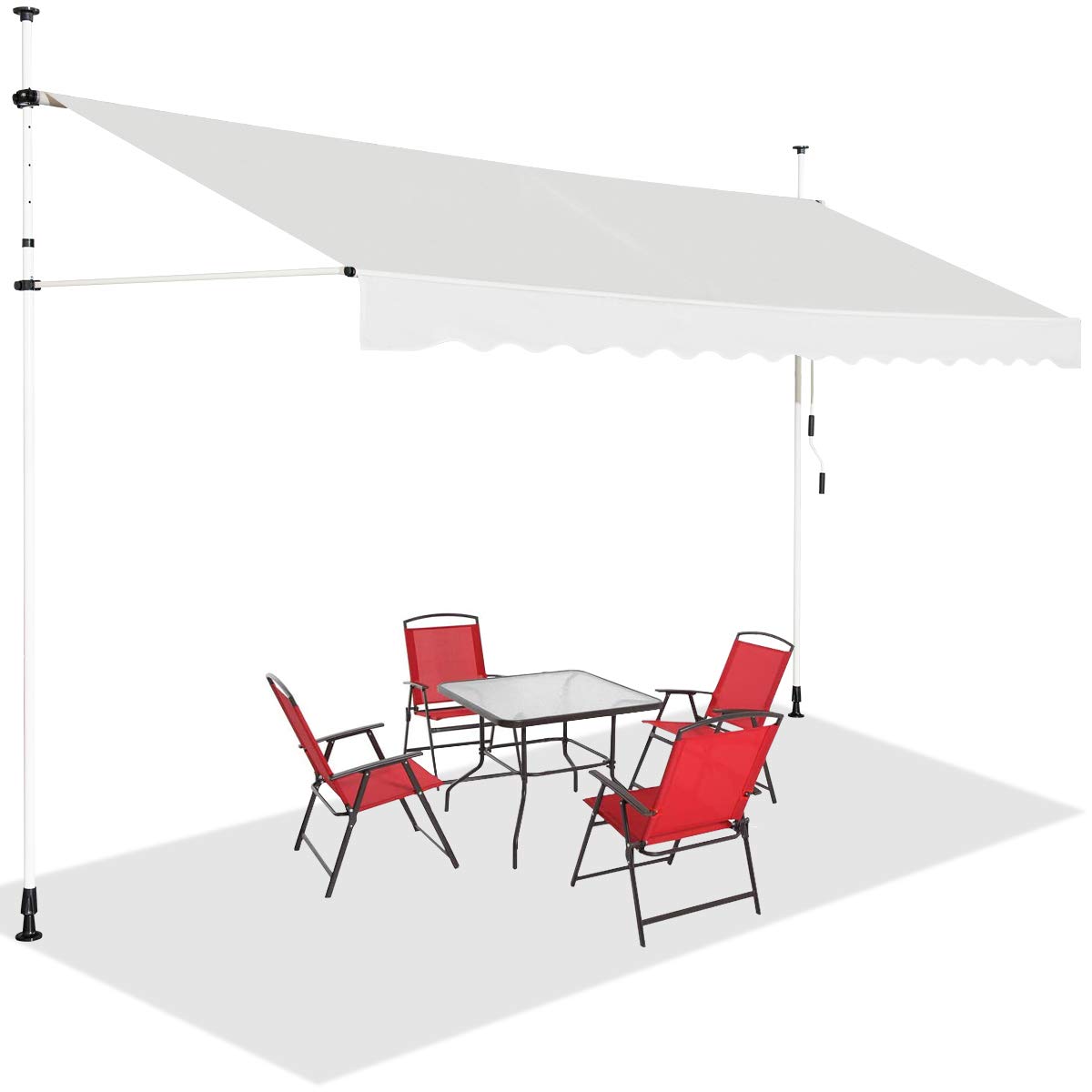Toldo de balcón sin taladrar HOMASIS con manivela manual y alta protección UV