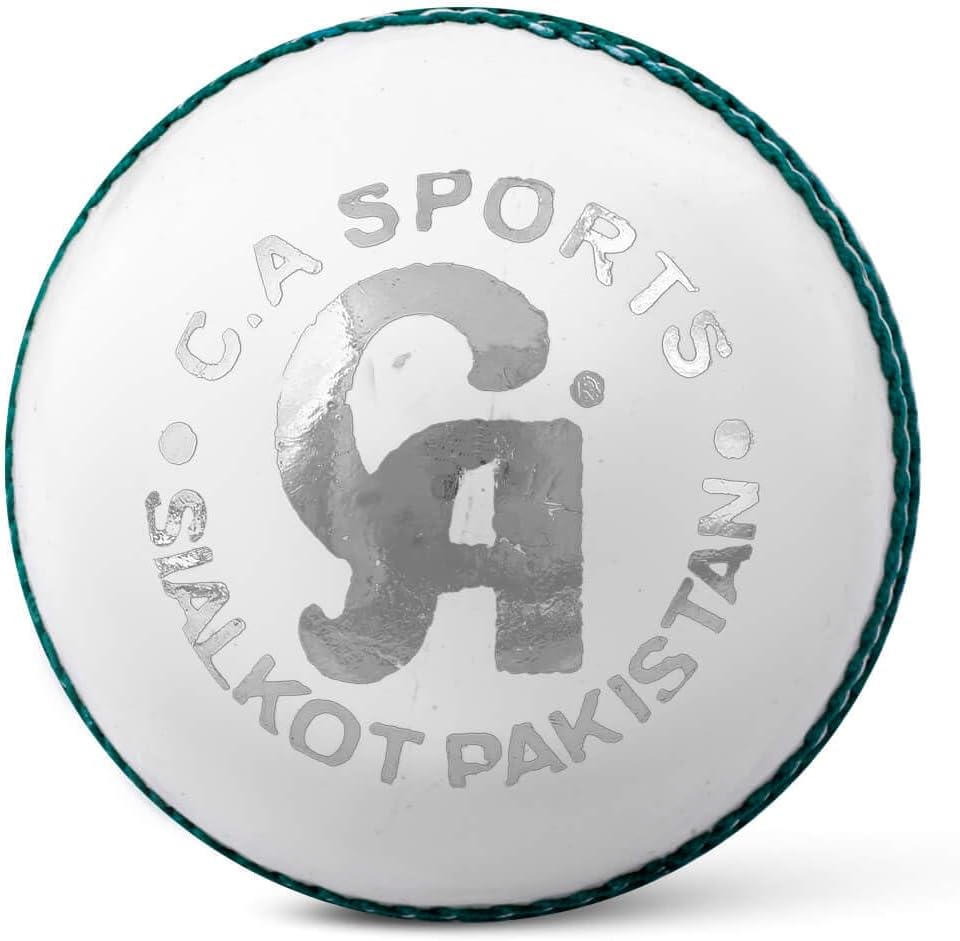 CA Super Test White Cricket Ball – Premium Chrome Leather, Hand Stitched, 12-Layer Core, 5.5 Oz, Wool Bound, Hard Ball for Test Matches & Professional Cricket – Pack of 6 Balls