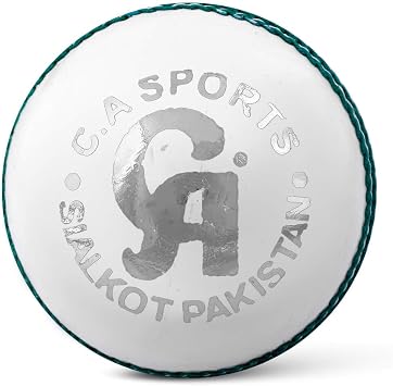 CA Super Test White Cricket Ball Premium Chrome Leather, Hand Stitched, 12-Layer Core, 5.5 Oz, Wool Bound, Hard Ball for Test Matches & Professional Cricket Pack of 6 Balls