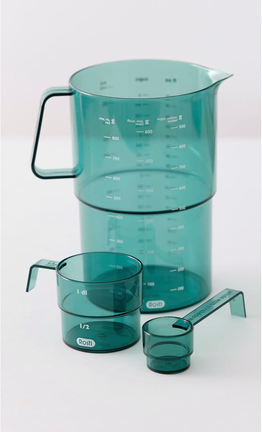 Rosti 25895-CN Measuring Cup Set, Set of 4, Nordic Green