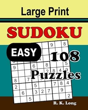 Paperback Sudoku Easy Puzzles: 108 Large Print Full-Page Sudoku Puzzles Easy Level Book