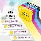 KING OF FLASH 603XL Ink Cartridges Multipack - 603XL Ink Replacement for Epson Expression Home XP-3100 XP-4100 XP-2100 XP-2105 XP-3105 XP-4150 (4 Black 2 Cyan 2 Magenta 2 Yellow) - Image 4