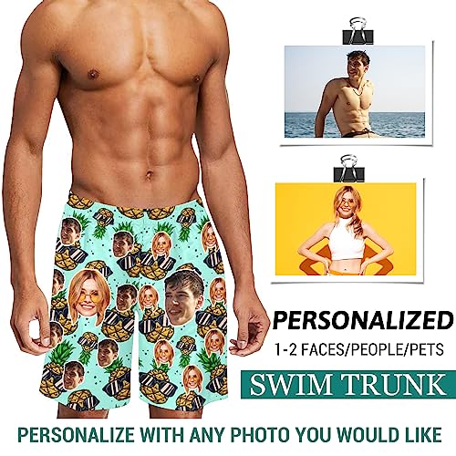 Custom Mens Swim Trunks with Face Photo Personalized Funny Face Quick Dry Beach Shorts Swimwear Gifts for Dad Boyfriend2