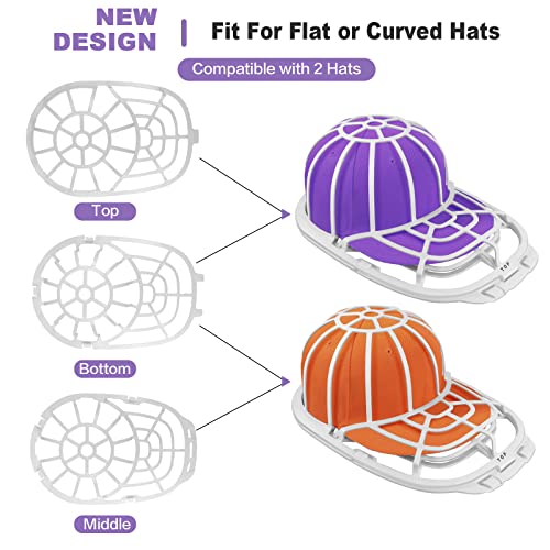 Wuzjoder Hat Washer, Perfect Baseball Cap Protector Hat Holder Fit For Adult/Kid's Hat Rack Frame For Washer Machine Cleaner/Washing Cage (White) #TOP2