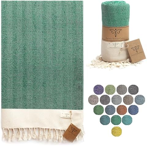 Serviette de plage Smyrna Herringbone Cover