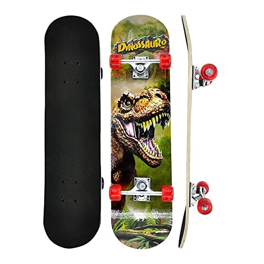 Skate Infantil Dinossauro Madeira 78,5cm até 70kg, DM Radical