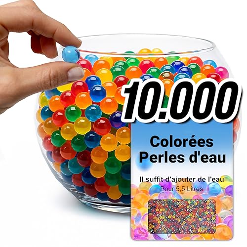 comforder – Perles d’Eau Colorées – 10 000 Billes pour Plantes & Vases – Non Toxiques & Biodégradables