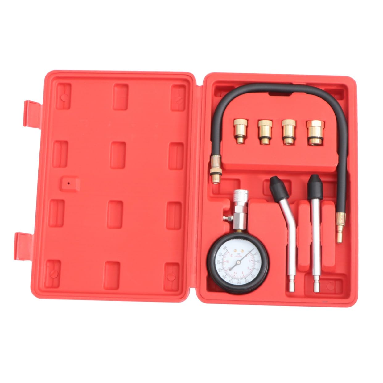 Fuel Pressure Gauge Tester for Car Engine 0-300 Psi Gauge Alloy Material Rubber Protector