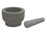 DRW Mörser aus Granit, Grau, 15 x 15 x 10 cm
