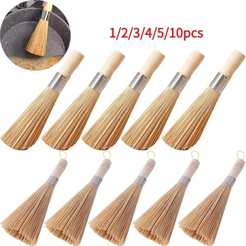 Brosse vaisselle long manche en bois durable pour poêles Style 06 - 3
