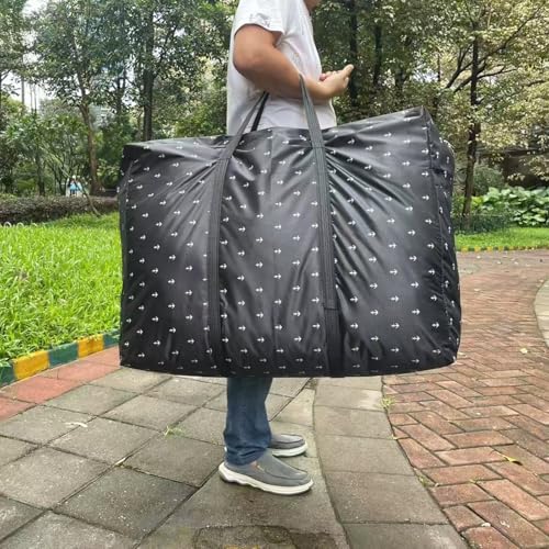 4 Stück 140L extra große Umzugstaschen – robuste, wasserdichte Aufbewahrungstaschen aus Oxford-Gewebe mit Reißverschluss – faltbare Transporttaschen für Umzug, Reisen, Camping, Uni & Festtagsdeko