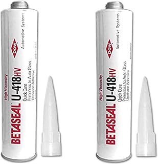 Dow Betaseal Auto Glass High Viscosity Urethane, Adhesive, Sealant - Primerless U-418HV 2 Tubes