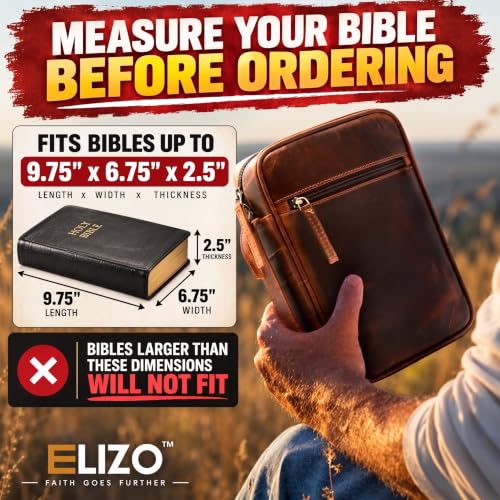 ELIZO Full Grain Leather Bible Cover