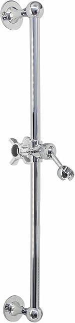 ENKI S22 Shower Slide Rail Riser Chrome Black Crosshead Holder Bar Traditional