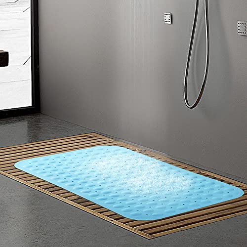 Tapis de bain antidérapant PVC beige avec ventouses lavable en machine pour douche - 6