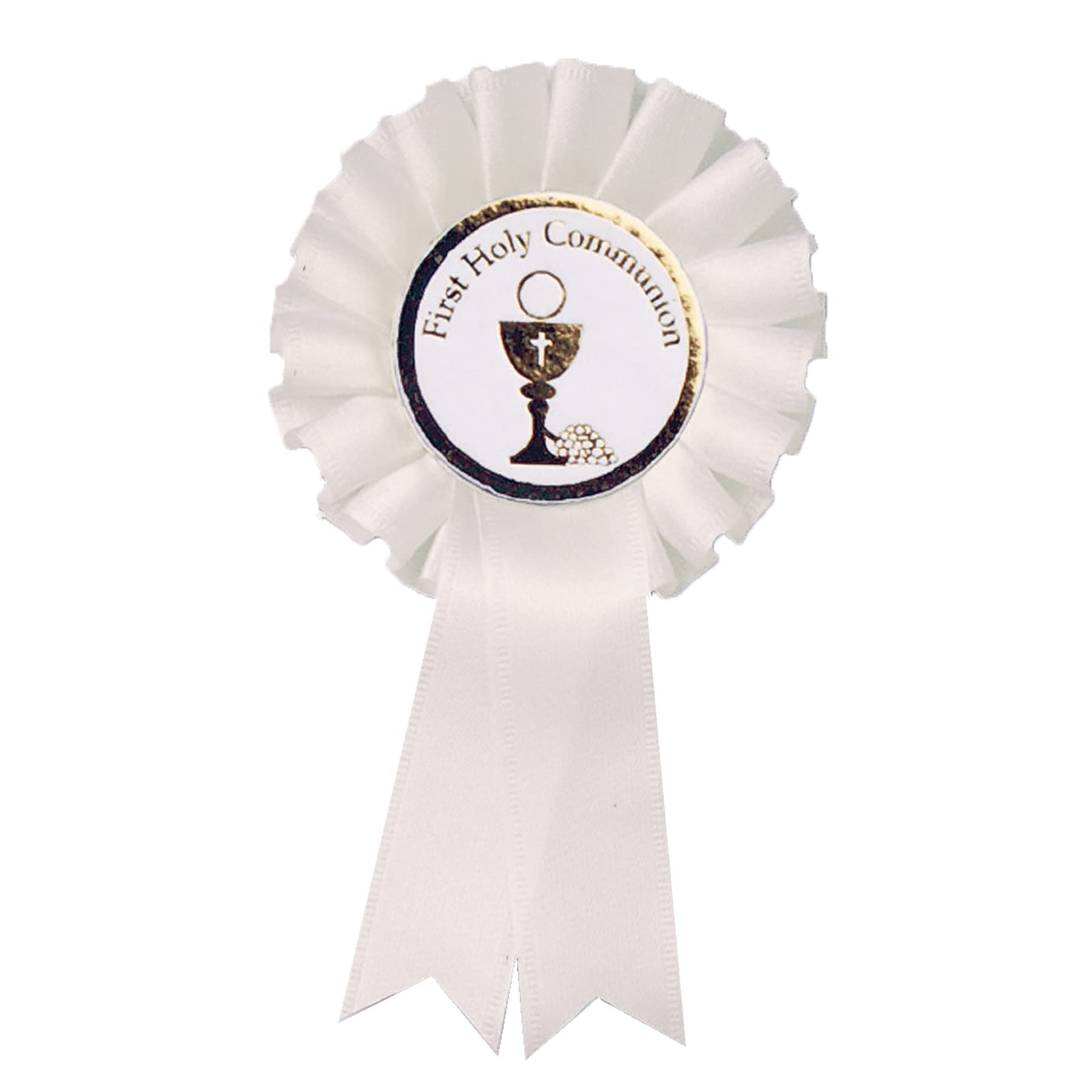 Widdle Gifts Ltd White Rosette First Holy Communion Badge with Chalice Design C1905 0515