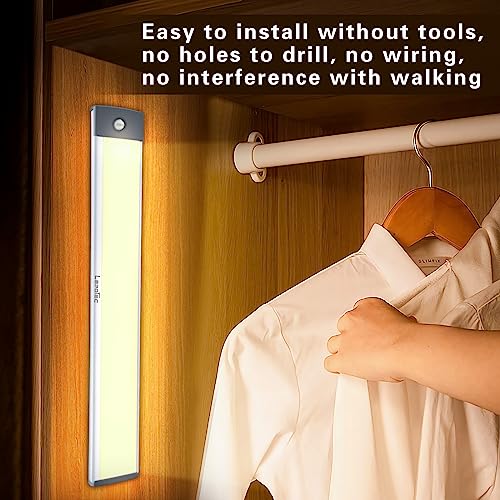 Image of LEPOTEC 54 LED Motion Sensor Under Cabinet Lights Rechargeable 1 Pack | Magnetic mount, Soft Warm White Light, Motion sensor, Rechargeable