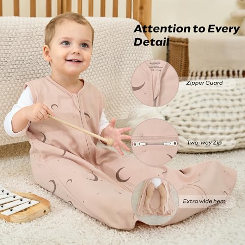 Image of JELLYMONI Baby Sleep Sack 12-18M, 0.5 TOG, 100% Cotton Wearable Blanket | 3 Pack, Soft Cotton Fabric, Breathable Lightweight Sleeveless Sleep Sack, Pre-Shrunk, 2-Way Zipper