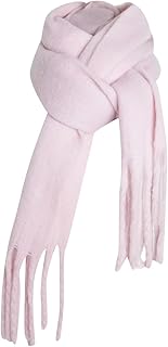 Bufanda larga grande de invierno cálida bufanda grande con bufanda para niños, rosa, talla única