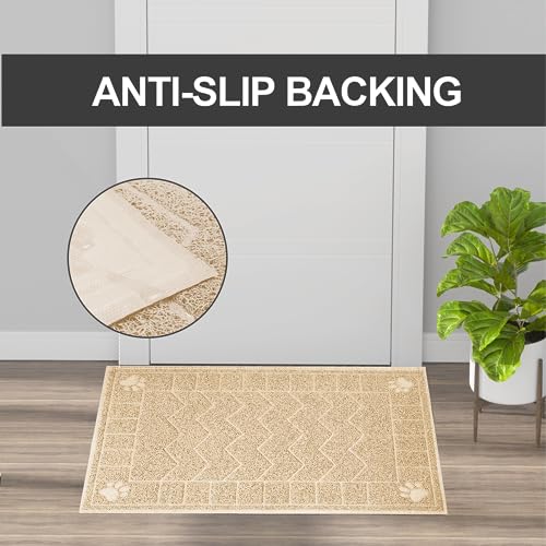 Image of Cat Litter Mat, Litter Trapping Mat Soft on Kitty Paws, 35 inch x 24 inch Kitten Litter Box Mat for Cleaner Floors, Waterproof, Easy Clean, Durable Large Size Cat Litter Pad for Kitten.