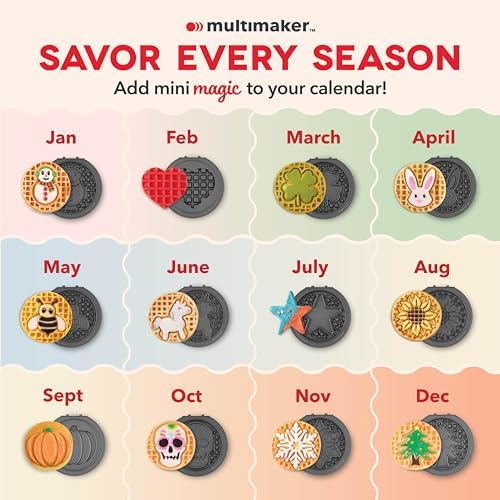 DASH Multimaker Mini System Set of Two 4 Inch Removable Non-Stick Plates (Sunflower & Bee) - 2 Pack Waffle and Griddle Plates, Compatible with Dash MultiMaker Mini System,