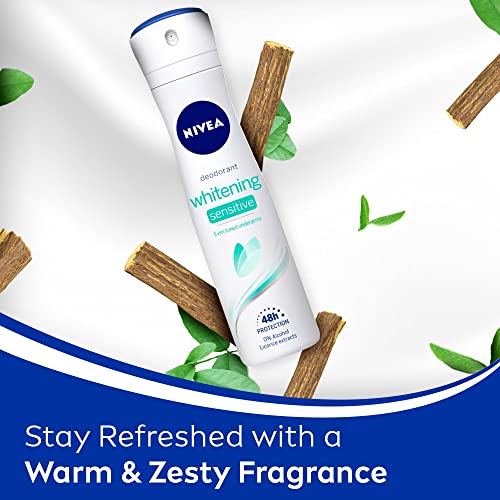 Image of NIVEA Female Fresh Scent Deodorant Spray, Whitening Sensitive, For 48H Protection, 150 Ml, Pack Of 1