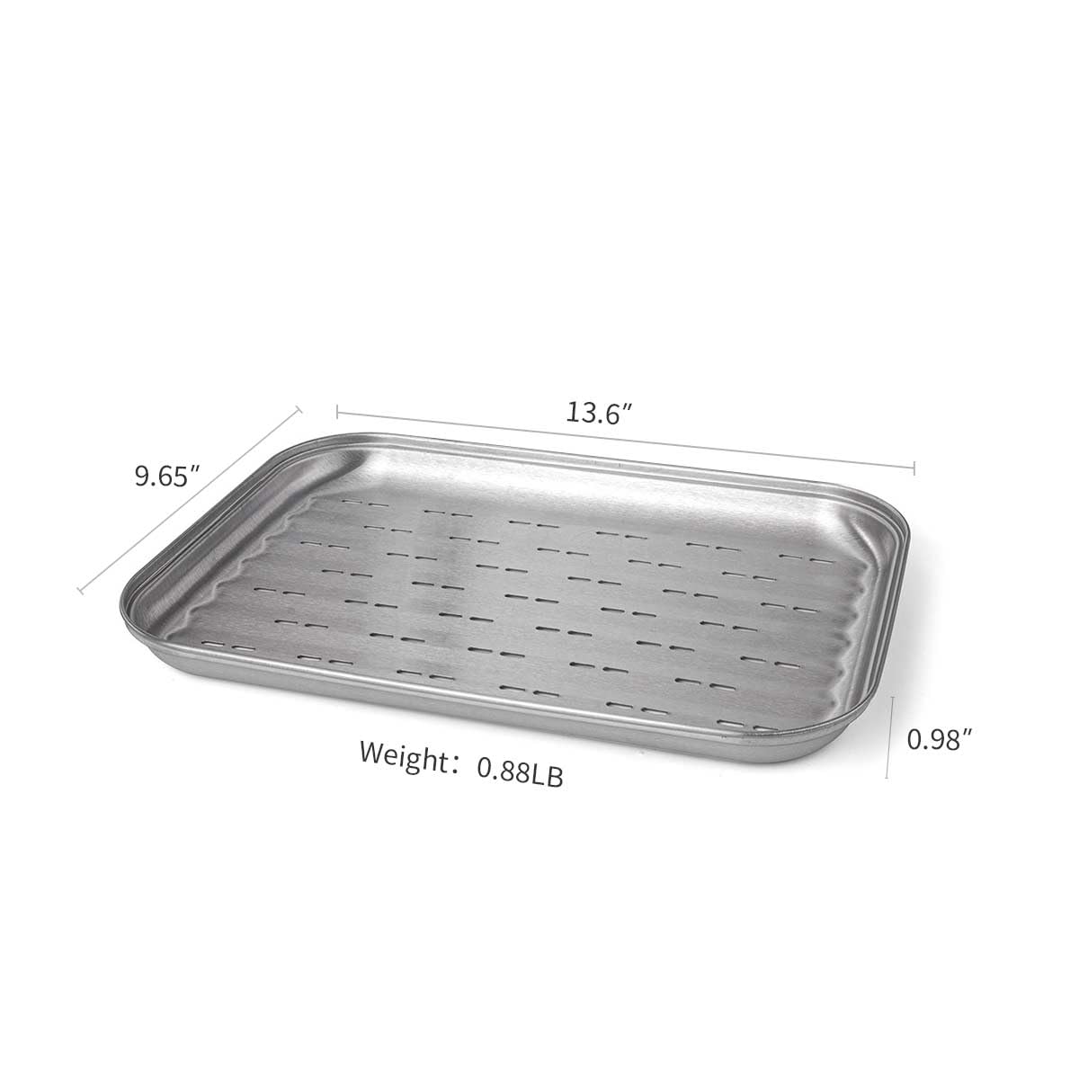 WANGDAO Stainless Steel Grill Toppers Grid (set of 3), Grill Serving Pans, Roasting Grill Trays, all in Same Dimensions, 13.6”X9.65“, Dishwasher Safe