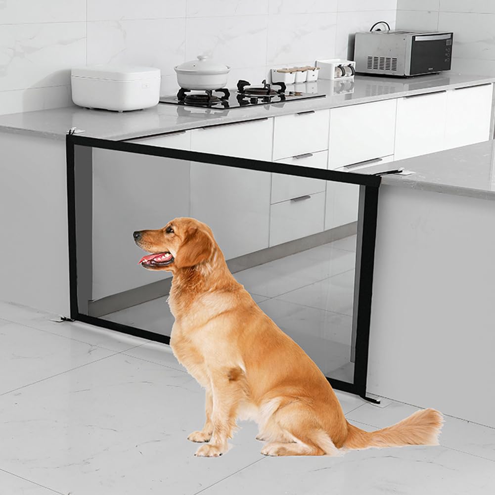 Barrera de Seguridad para Niños y Mascotas - Puerta Mágica 100 * 78cm - Red de Seguridad para Escaleras y Pasillos - Valla para Perros