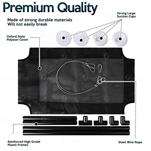 Zone Tech Pet Cat Window Hammock - Premium Quality Hanging Window Perch Bed-Durable Safety Suction Cups Seat Sun Bathing Hammock - Image 4