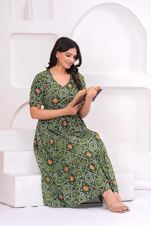 Image of Women Feeding Kurti for Women Cotton Maternity Kurta with Nursing Zip for Pre & Post Pregnancy