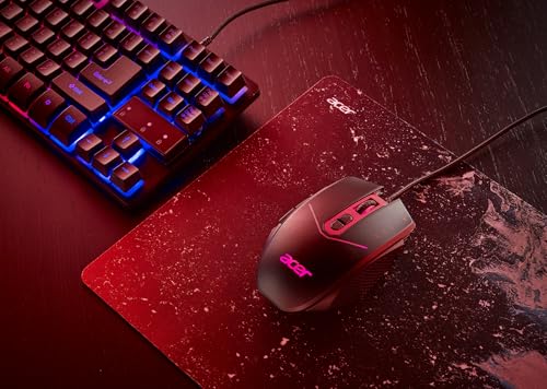Acer Nitro Gaming Mouse, Mouse Gaming, fino a 4.200 DPI, 4 livelli DPI, 8 pulsanti funzionali, Illuminazione a LED, Pesi opzionali da 20 g (4 x 5 g), Mouse USB, Nero/Rosso - Mouse gaming - Immagine 1