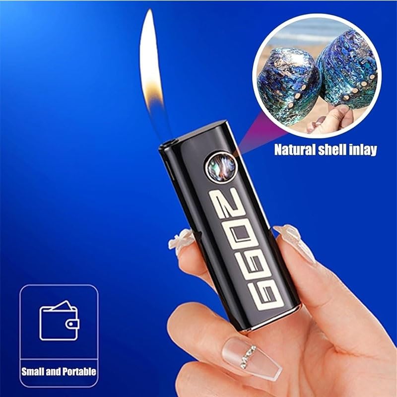 Encendedor Recargable de Llama Abierta Metal Negro miniatura 4