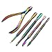 AAProTools Cuticle Pusher Remover with Nipper Rainbow Stainless Steel Manicure Nail Art Tool Set