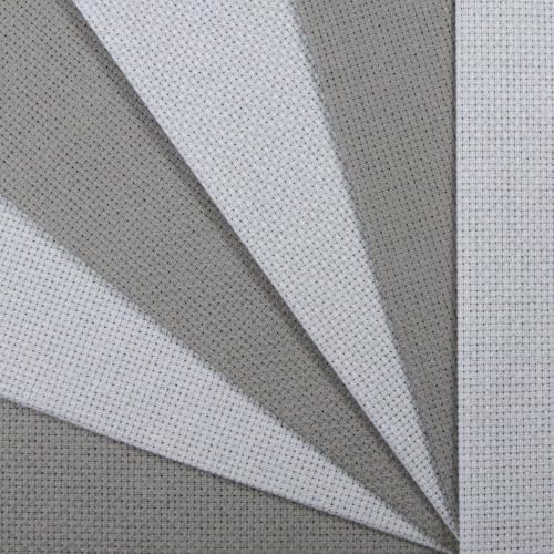 Image of KCS 4 /6 pc of 12 inch x 18 inch(30cmx45cm) 16 Count Cotton Aida Cloth Cross Stitch Fabric (6 pc,Light Grey+Medium Grey)