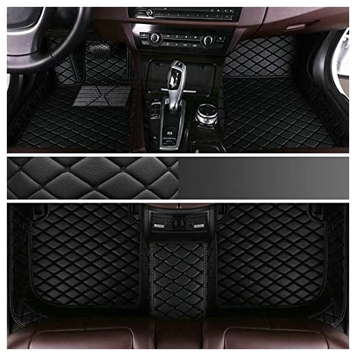 Personalisierung Anpassen Autofussmatten - 3D Luxus PU-Leder Auto Fussmatten Massanfertigung, Nach Maß Fußmatten Kompatibel mit 99% AutoMarke Modell (schwarz)