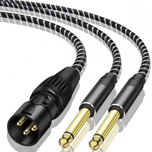 Câble XLR mâle vers double 6,35 mm pour supprimer les bruits de vos enceintes