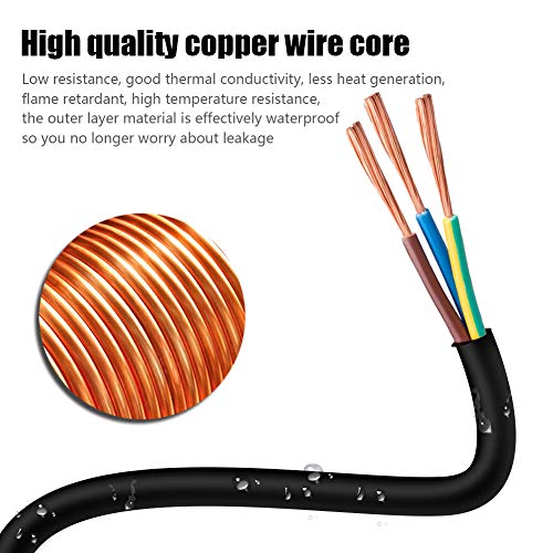 3Ft 12/3 Outdoor Extension Cord, Heavy Duty 3-Outlet Sjtw Indoor/Outdoor Three-Prong Power-Cord 12-Gauge Grounded 15-Amp 1875 Watts #TOP4