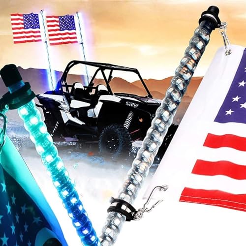 Lumières de Fouet à LED Drapeau d'Antenne RVB Éclairage de Chasse 4FT - 2