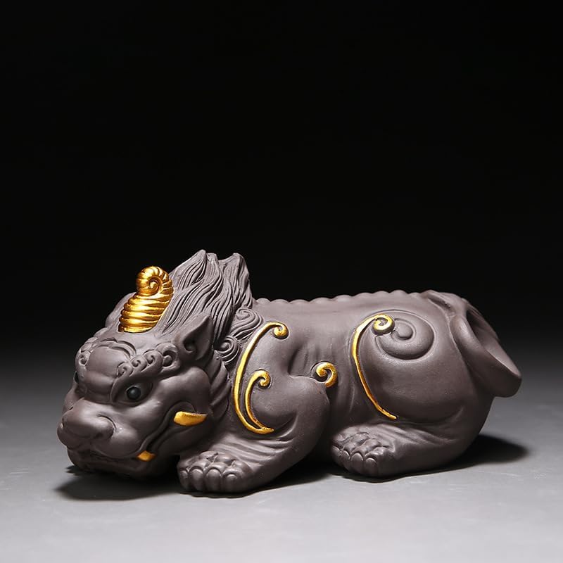 Gold-Trimmed Wealth-Attracting Tea Pet, Home or Office Tea Tray Decor, Tea Toy-shape3