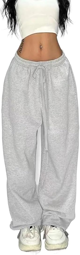 Pooyikoi Sweatpants for Women High Waist Street Wear Womens Wide Leg Trousers Casual Fashion Cargo Pants Grunge Clothes