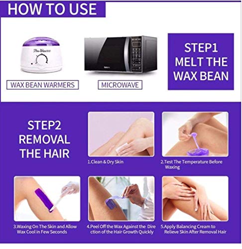 Image of Wax Pro Heater & Waxing Kit Combo - Hot Wax Warmer, Waxing Machine with Hair Removal Wax Beans (100g) - Complete Waxing Set for Women