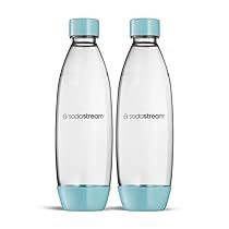 sodastream 2 Bottiglie Fuse Lavabili In Lavastoviglie per Gasatore ENSO, DUO, TERRA, E-TERRA, ART, GAIA, colore azzurro chiaro