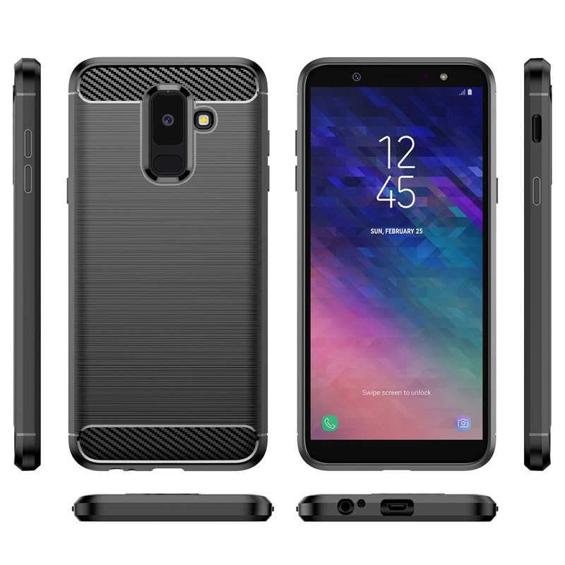 Image of Hybrid Carbon Fiber Back Case for Samsung Galaxy A6 Plus (Black)