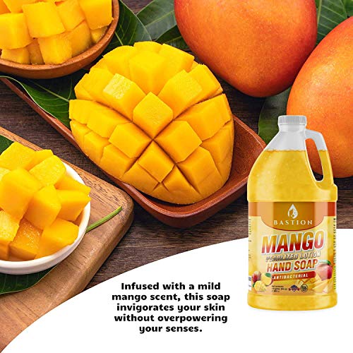 Antibacterial Hand Soap- Mango Scented Moisturizing Pearlized Liquid Hand Wash - 1/2 Gallon (64 oz.) Bulk Refill Jug. Mango Scented. Non-Toxic. Made In The USA