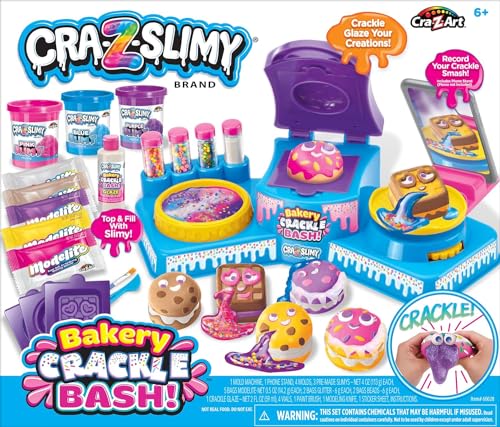 Cra-Z-Slimy Bakery Crackle Bash, Clay Cracking, Slime Toys, Modelling clay, ASMR Toys, Sensory Toys, Pre made slime, crackle glaze