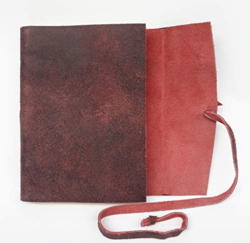 Diários de Viagem em Couro Caderno Médio (Vermelho Estonado)